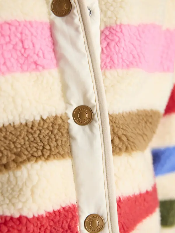 Joules Women's Borg Fleece Jacket - Multi Bright Image 5