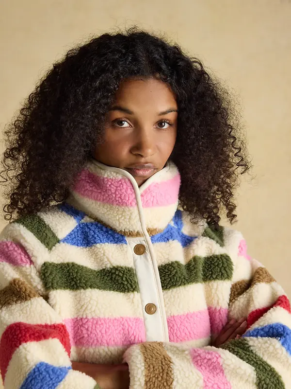 Joules Women's Borg Fleece Jacket - Multi Bright Image 6