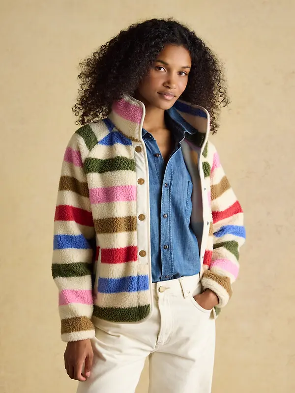 Joules Women's Borg Fleece Jacket - Multi Bright Image 7