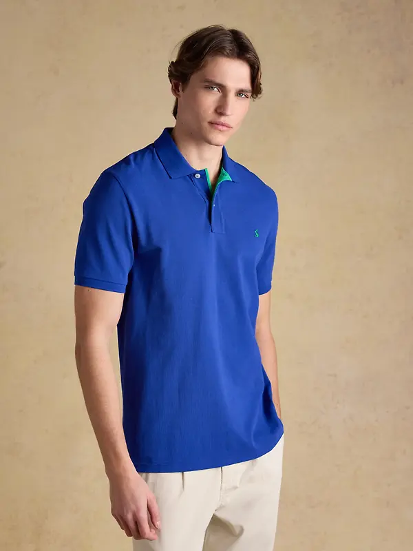 Joules Men's Woody Cotton Pique Polo Shirt - Bright Blue Image 2