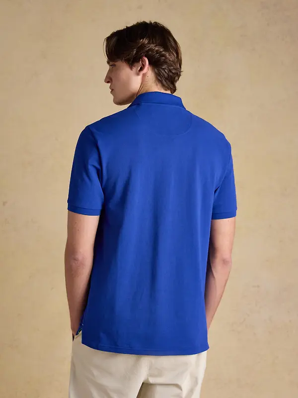 Joules Men's Woody Cotton Pique Polo Shirt - Bright Blue Image 3