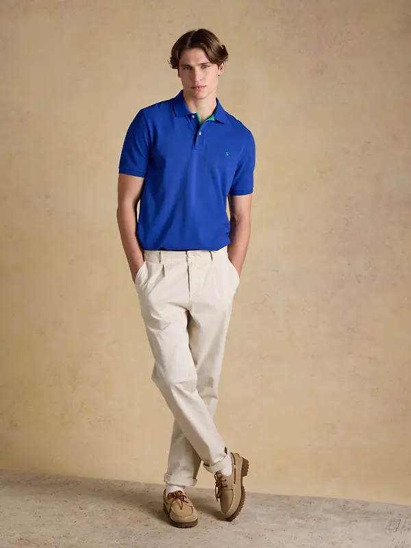 Joules Men's Woody Cotton Pique Polo Shirt - Bright Blue Image 4