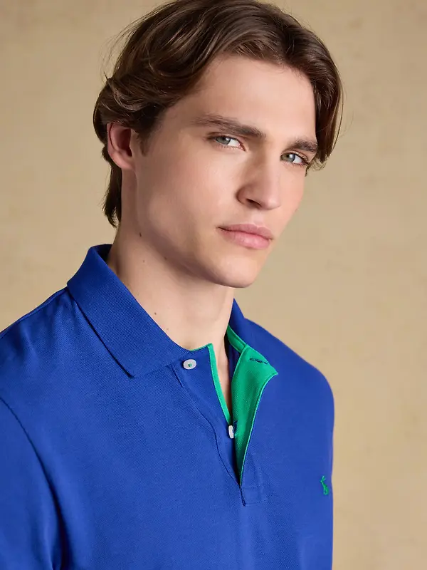 Joules Men's Woody Cotton Pique Polo Shirt - Bright Blue Image 5