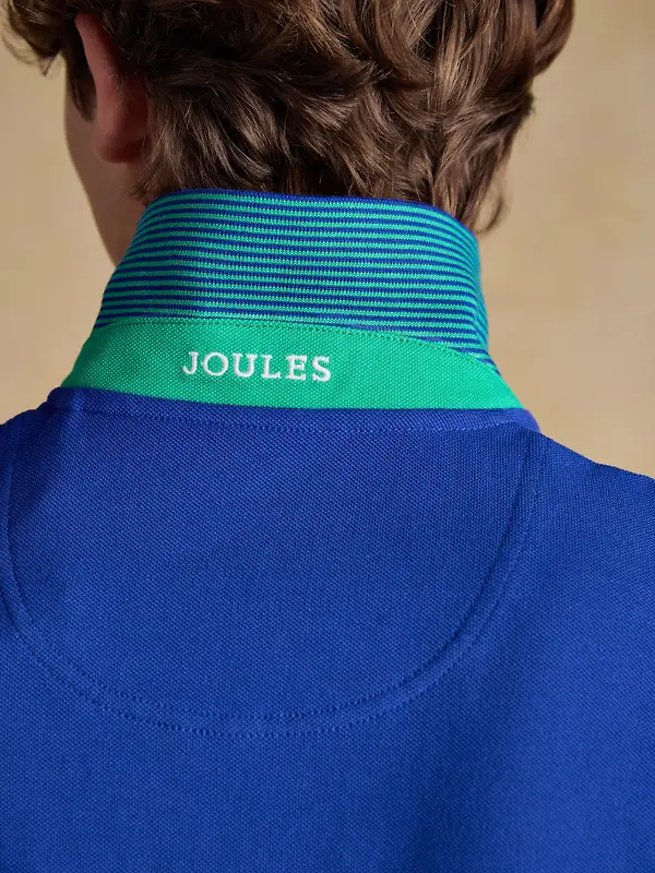 Joules Men's Woody Cotton Pique Polo Shirt - Bright Blue Image 8