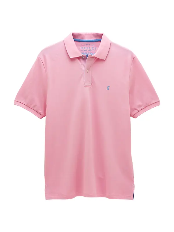 Joules Men's Woody Cotton Pique Short Sleeve Polo Shirt - Light Pink Image 1