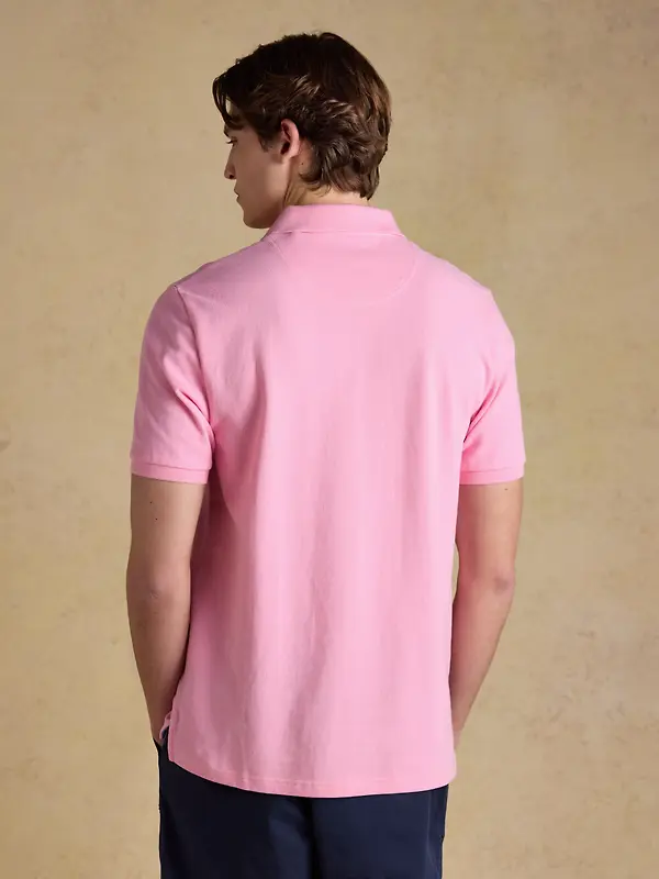 Joules Men's Woody Cotton Pique Short Sleeve Polo Shirt - Light Pink Image 3