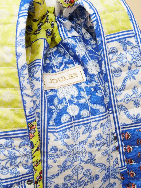 Joules Women's Nella Quilted Tote Bag - Yellow Blue Hotch Potch Image 7