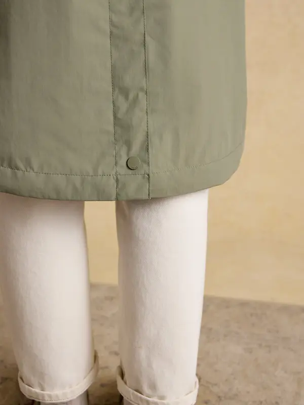 Joules Women's Hensley Longline Waterproof Coat with Packable Hood - Khaki Green Image 11
