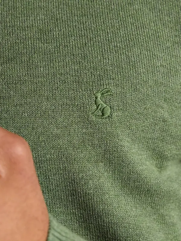 Joules Men's Hillside Quarter Zip Knitted Jumper - Khaki Green Image 9