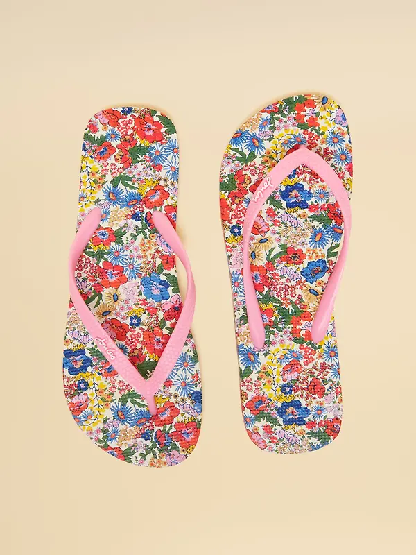 Joules Women's Sandy Printed Flip Flops - Ditsy Image 2