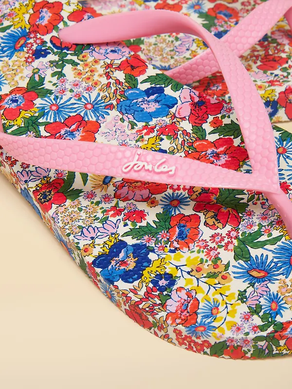 Joules Women's Sandy Printed Flip Flops - Ditsy Image 4