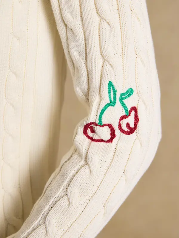 Joules Women's Palm Tree Jumper - Cream Image 6