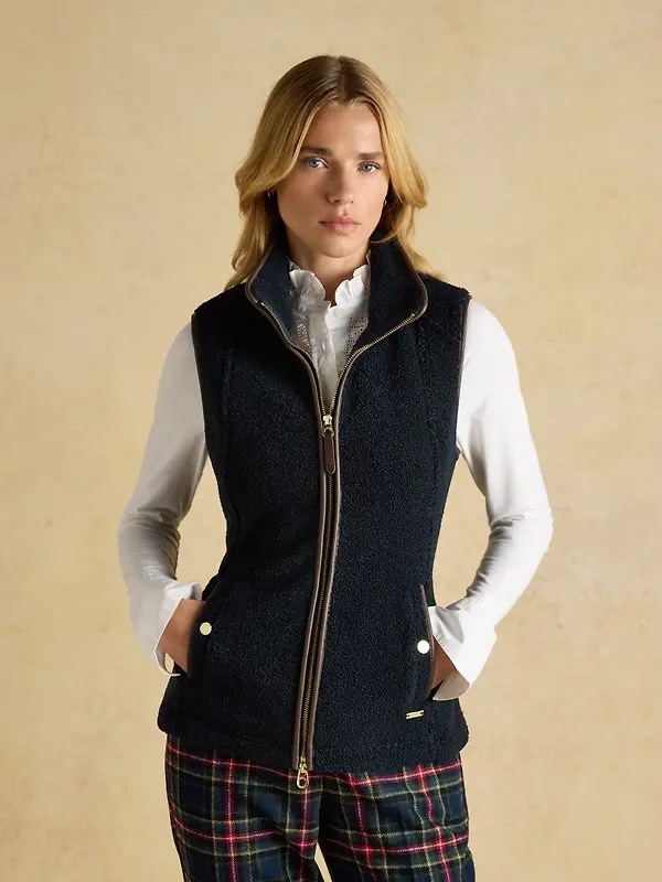 Joules Women's Borg Heritage Fleece Gilet - Navy Image 2