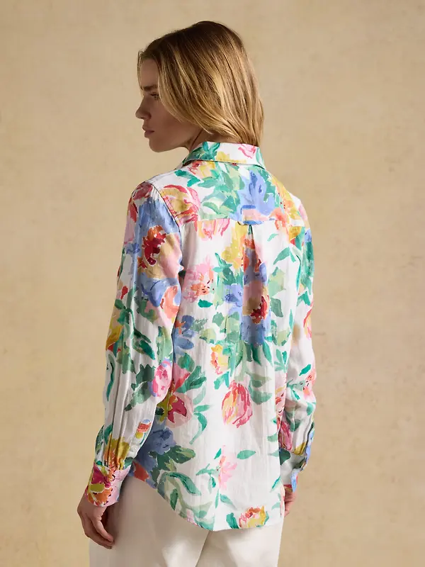 Joules Women's Anna Long Sleeve 100% Linen Shirt - Multi Floral Image 3