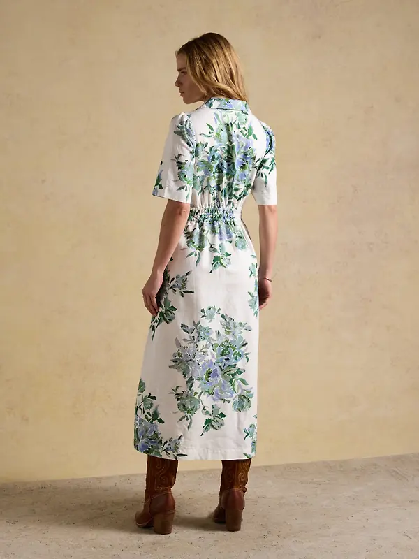 Joules Women's Marina Knot Dress - White Blue Image 3