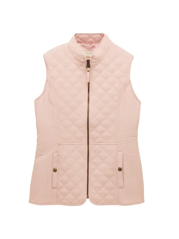 Joules Women's Minx Showerproof Diamond Quilted Gilet - Light Pink Image 1