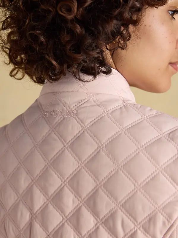 Joules Women's Minx Showerproof Diamond Quilted Gilet - Light Pink Image 9