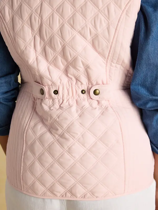 Joules Women's Minx Showerproof Diamond Quilted Gilet - Light Pink Image 10