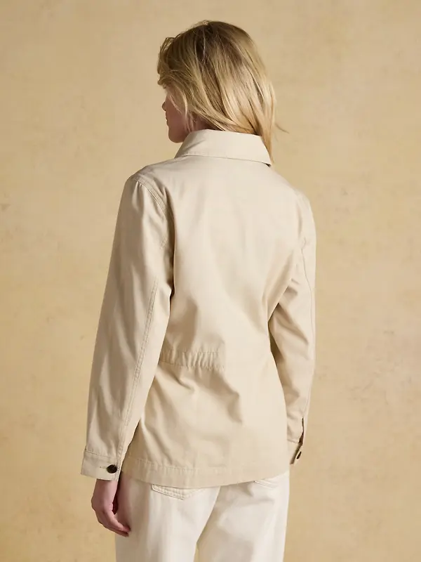 Joules Women's Twyford Lightweight Utility Jacket with Adjustable Waist - Stone Image 3