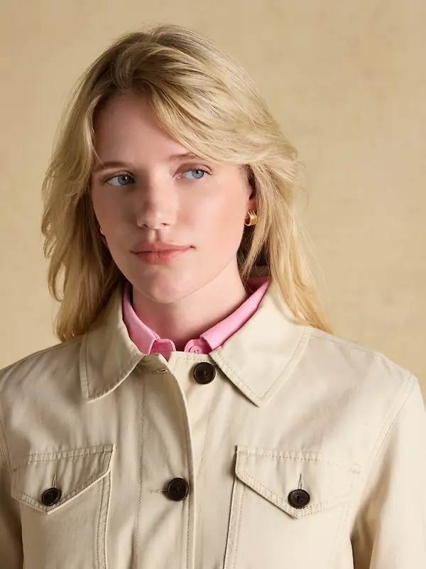 Joules Women's Twyford Lightweight Utility Jacket with Adjustable Waist - Stone Image 9