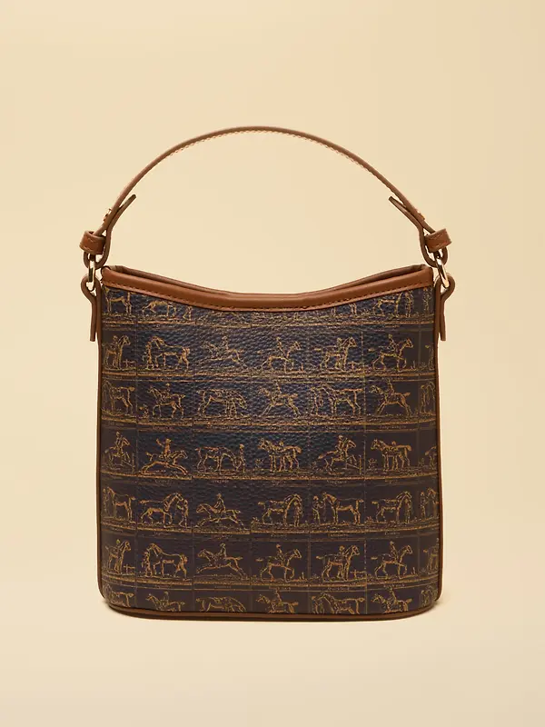 Joules Women's Bucket Bag - Navy & Brown Horse Print Image 5