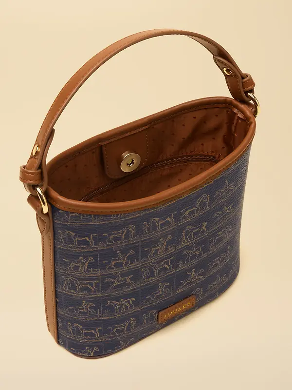 Joules Women's Bucket Bag - Navy & Brown Horse Print Image 7