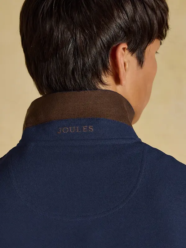 Joules Men's Woody Long Sleeve Cotton Pique Polo Shirt - Navy Image 8
