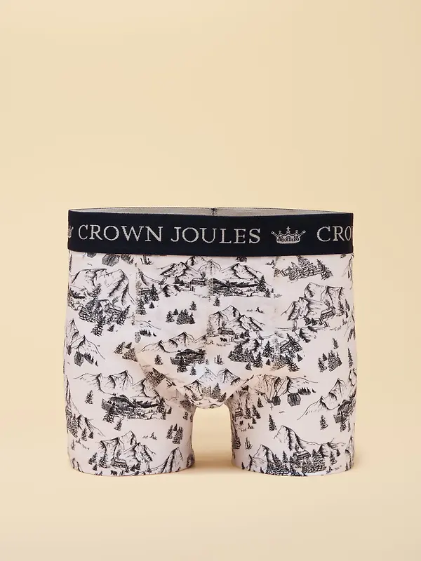 Joules Men's Piste Again Cotton Jersey Boxer Shorts 2 Pack - Cream/Navy Image 3