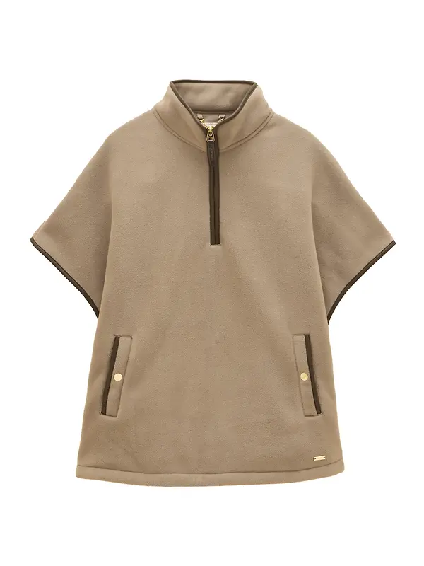 Joules Women's Heritage Polar Fleece Short Cape - Mink Brown Image 1