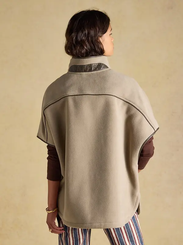 Joules Women's Heritage Polar Fleece Short Cape - Mink Brown Image 3