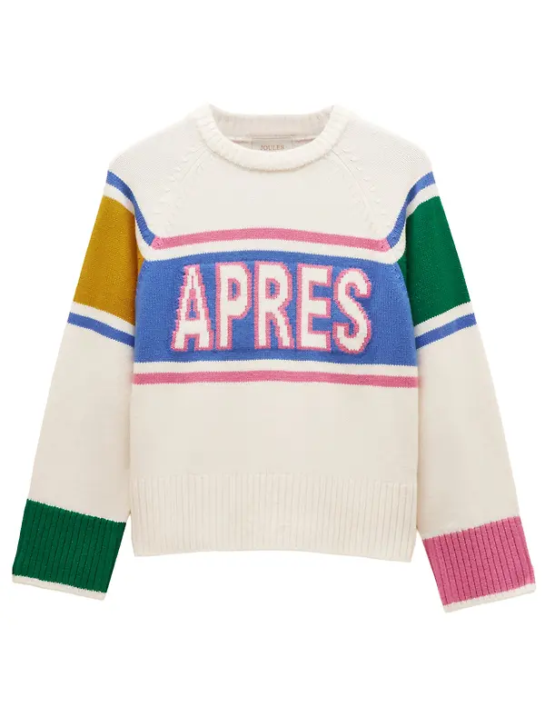 Joules Women's Apres Colourblock Knitted Jumper - Cream Image 1