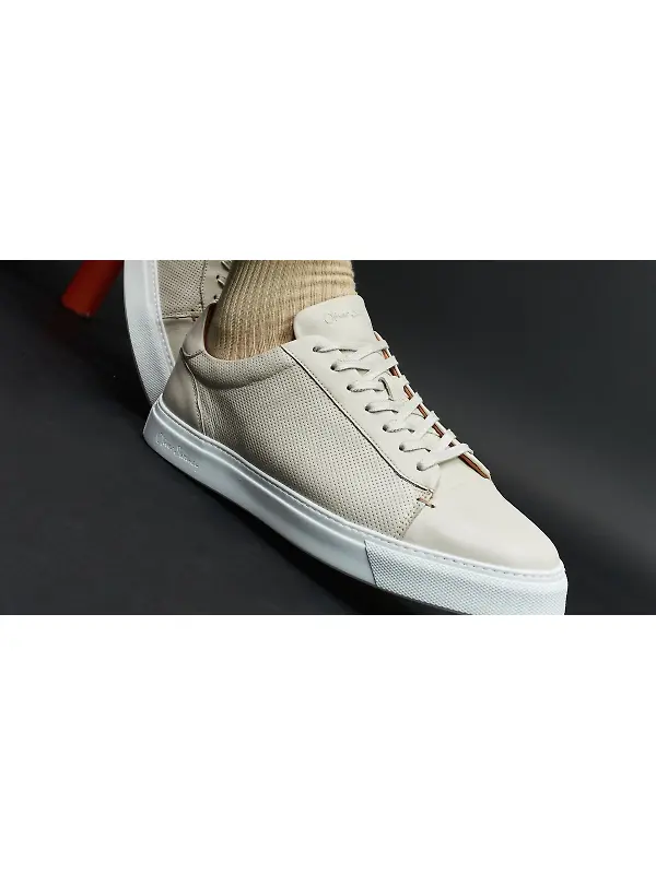 Oliver Sweeney Men's Almada Leather Trainers - Off White Image 2