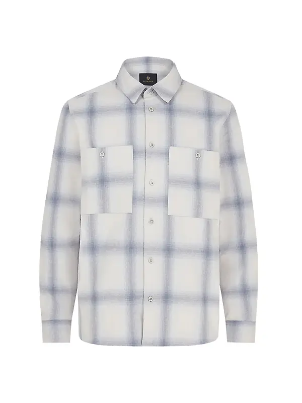 Belstaff Men's Cotton Check Outpost Flannel Shirt - Silver Birch / Quarry Blue / Line Blue Image 1