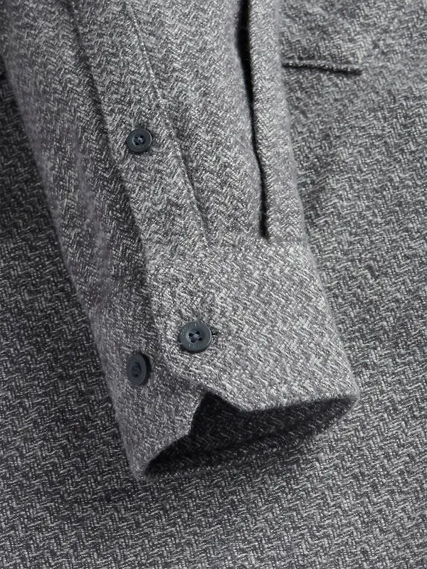 Penfield Men's Brushed Textured Overshirt - Mid Grey Heather Image 8