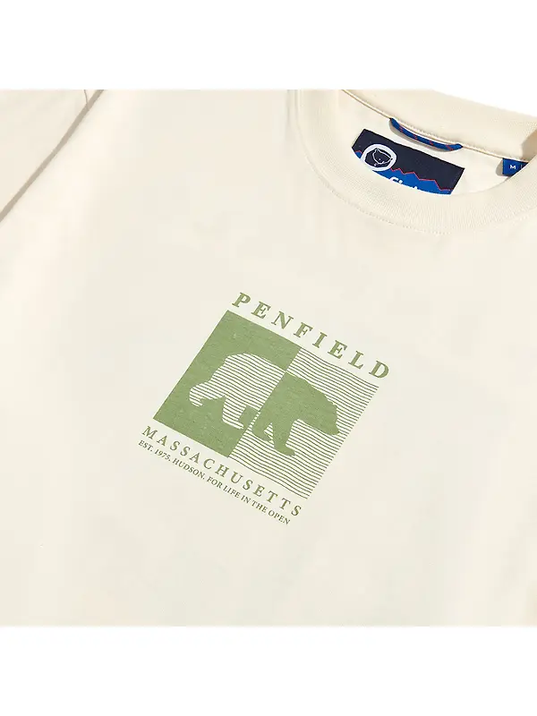 Penfield Men's Contrast Stripe Bear T-Shirt - Vanilla Image 10
