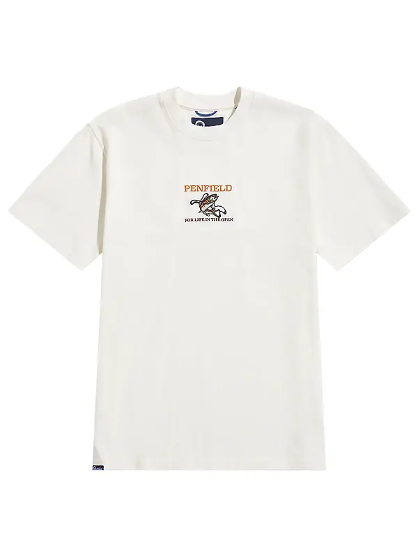 Penfield Men's Embroidered Trout S/S T-Shirt - Vanilla Ice Image 1