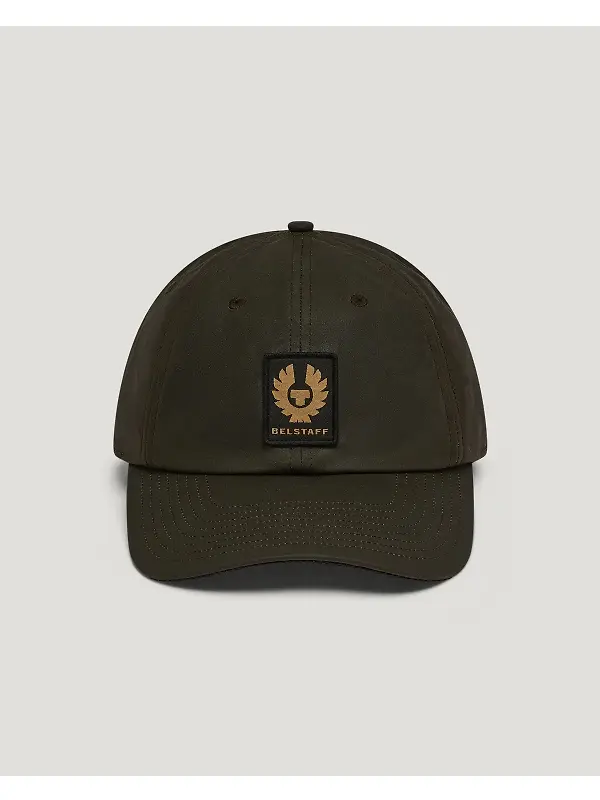 Belstaff Waxed Cotton Phoenix Patch Cap - Faded Olive Image 2