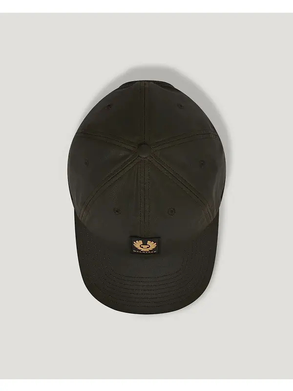 Belstaff Waxed Cotton Phoenix Patch Cap - Faded Olive Image 4