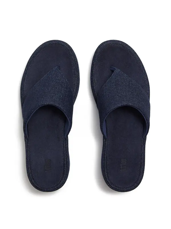 FitFlop Women's PLATFFORMS Denim Wedge Toe-Post Sandals - Dark Denim Image 4