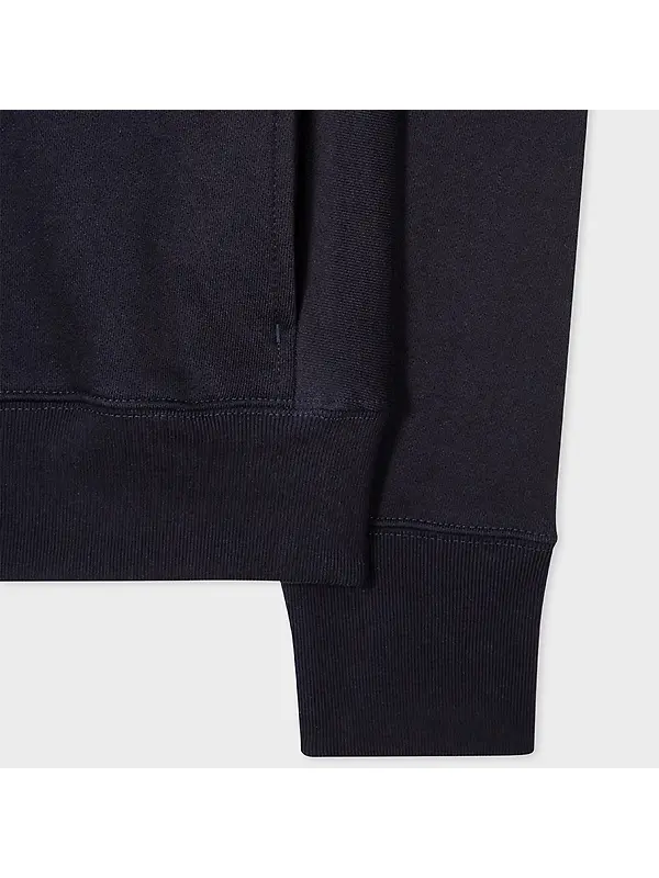 PS By Paul Smith Men's Cotton Zip-Front Zebra Logo Hoodie - Dark Navy Image 5
