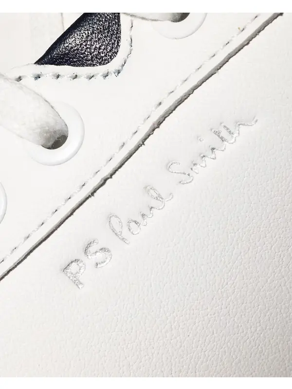 PS By Paul Smith Men's Leather Albany Zebra Trainers - White Image 4