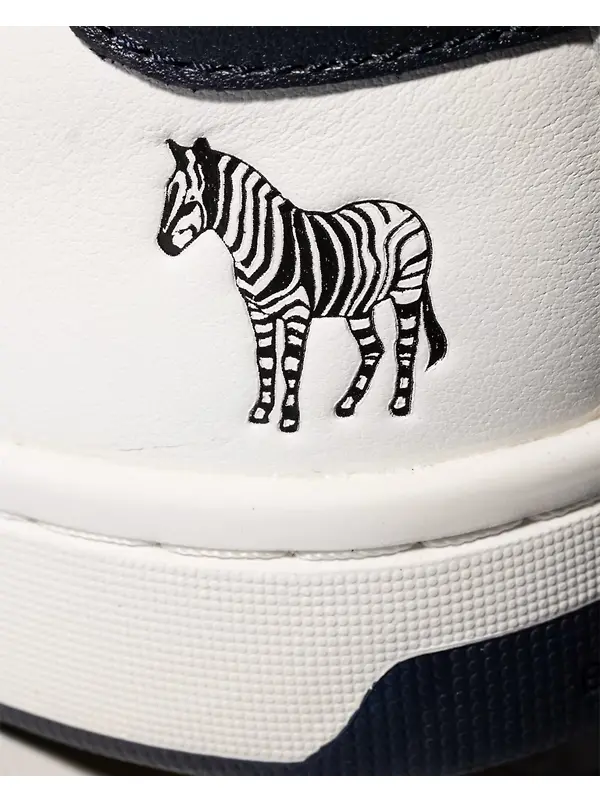PS By Paul Smith Men's Leather Albany Zebra Trainers - White Image 5