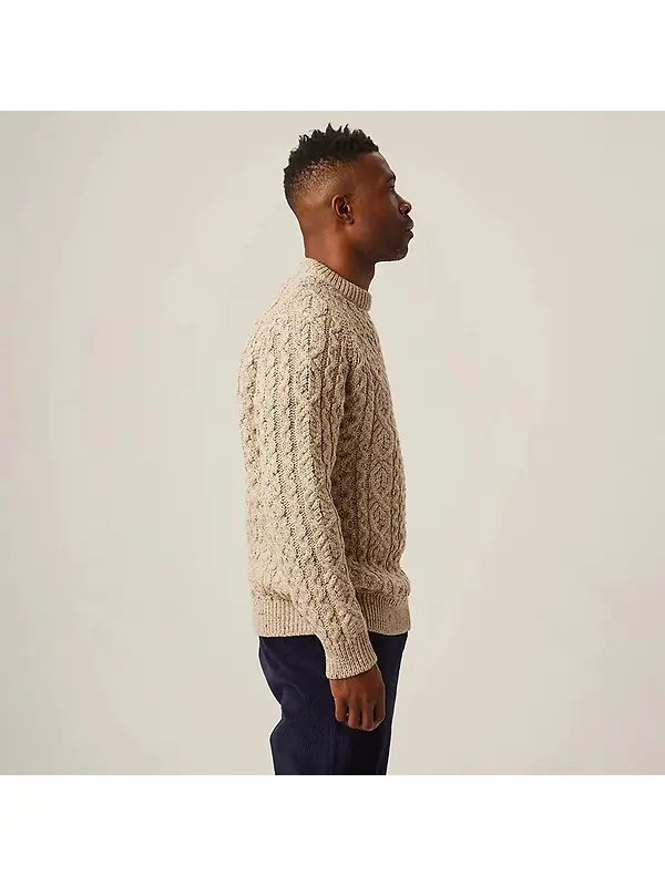 Peregrine Men's Hudson Made In England Aran Jumper - Skiddaw Image 5