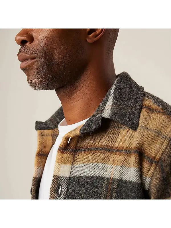 Peregrine Men's Wool Made In England Overshirt - Barney Image 7