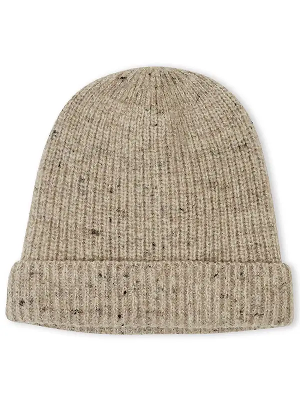 Peregrine Porter Made In England Ribbed Beanie - Oatmeal Image 1