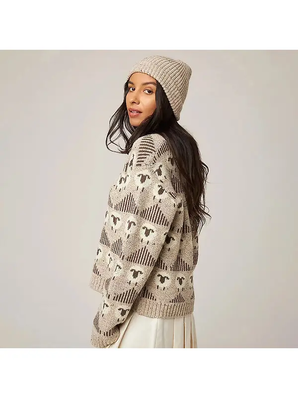 Peregrine Porter Made In England Ribbed Beanie - Oatmeal Image 4