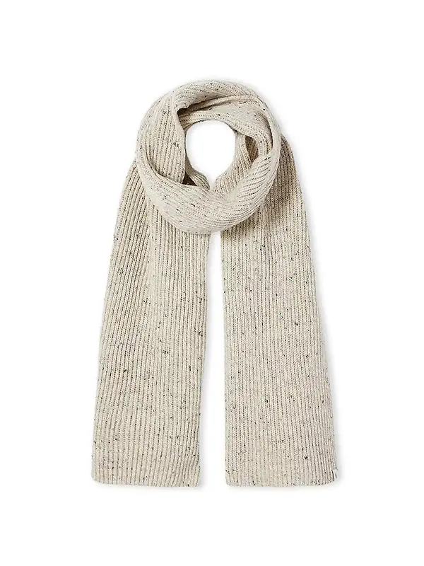 Peregrine Porter Made In England Ribbed Scarf - Oatmeal Image 1