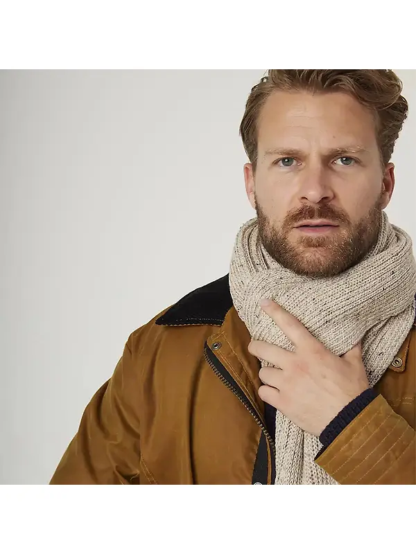 Peregrine Porter Made In England Ribbed Scarf - Oatmeal Image 7