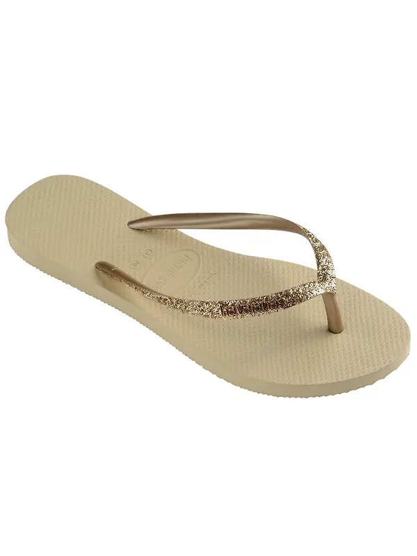 Havaianas Women's Slim Glitter II Flip Flops - Sand Grey Image 2