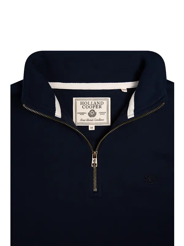 Holland Cooper Men's Quarter Zip Sweat - Ink Navy Image 6